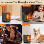 LERAT 500W Mini Space Heater – 2-Second Fast Heating, Auto Shut-Off, Compact Ceramic Desk Heater