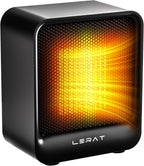 LERAT 500W Mini Space Heater – 2-Second Fast Heating, Auto Shut-Off, Compact Ceramic Desk Heater
