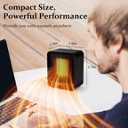 LERAT 500W Mini Space Heater – 2-Second Fast Heating, Auto Shut-Off, Compact Ceramic Desk Heater