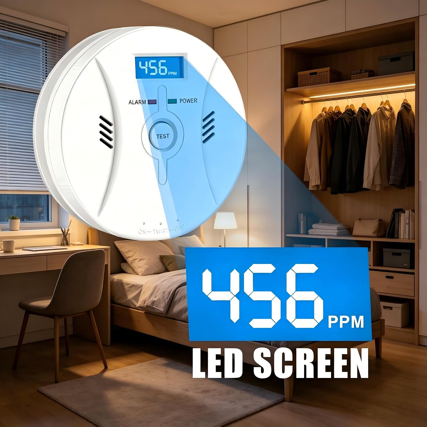3-Pack Portable 2-in-1 Combination CO & Smoke Detector – Battery Operated, Easy Install for Home & Indoor Spaces