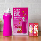 Cirkul 22oz Pink Water Bottle Starter Kit w/ 2 Flavor Cartridges – Sip System