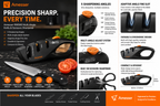 Amesser RM066 Knife Sharpener Adjustable 5-Angle Kitchen Knife & Scissors Sharpener