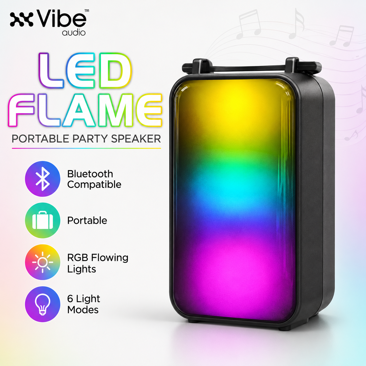 Vibe Audio LED FLAME Portable Party Speaker