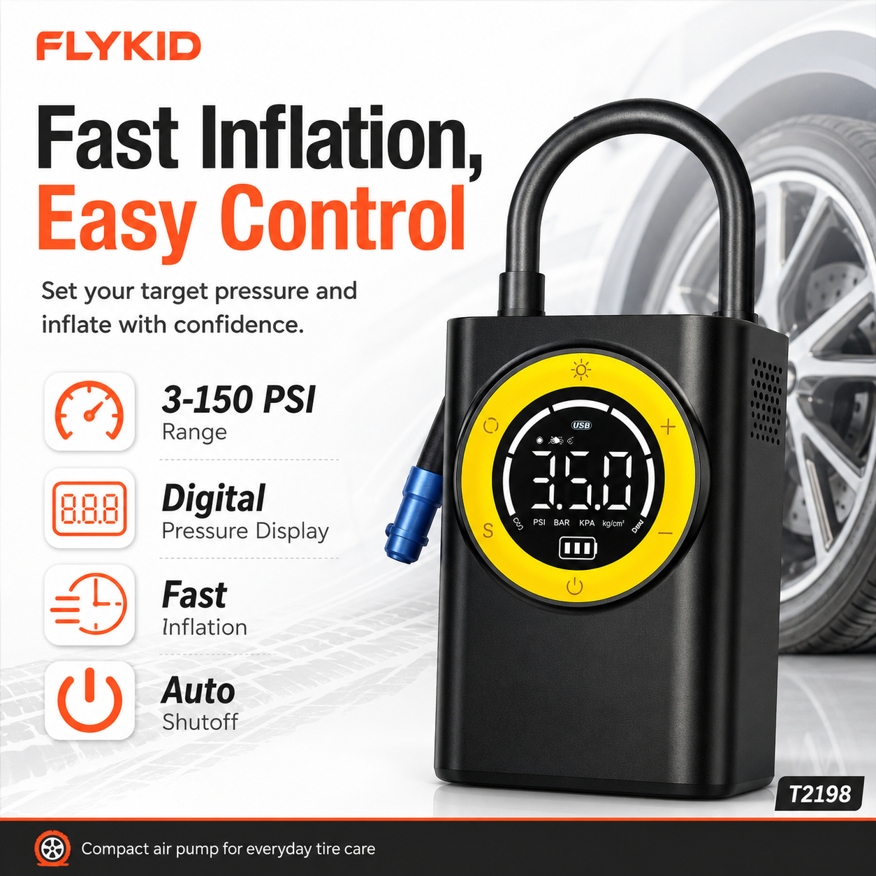 FLYKID Tire Inflator T2198 Secondary image