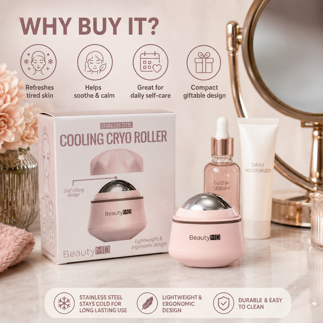Stainless Steel Cooling Cryo Roller