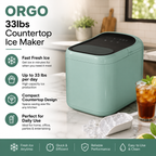 ORGO 33lbs Countertop Ice Maker – Compact Ice Machine Available in Blue & Green