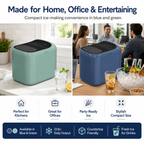 ORGO 33lbs Countertop Ice Maker – Compact Ice Machine Available in Blue & Green