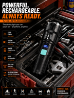 LED Flashlight Tactical Zoom Torch w/ 1200 Lumens USB Rechargeable 18650 Battery Camping Emergency