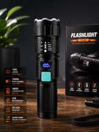LED Flashlight Tactical Zoom Torch w/ 1200 Lumens USB Rechargeable 18650 Battery Camping Emergency