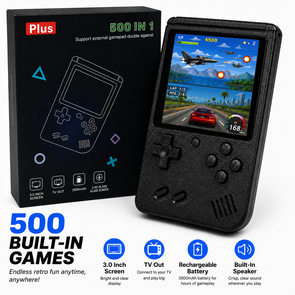 500-in-1 Handheld Game Console