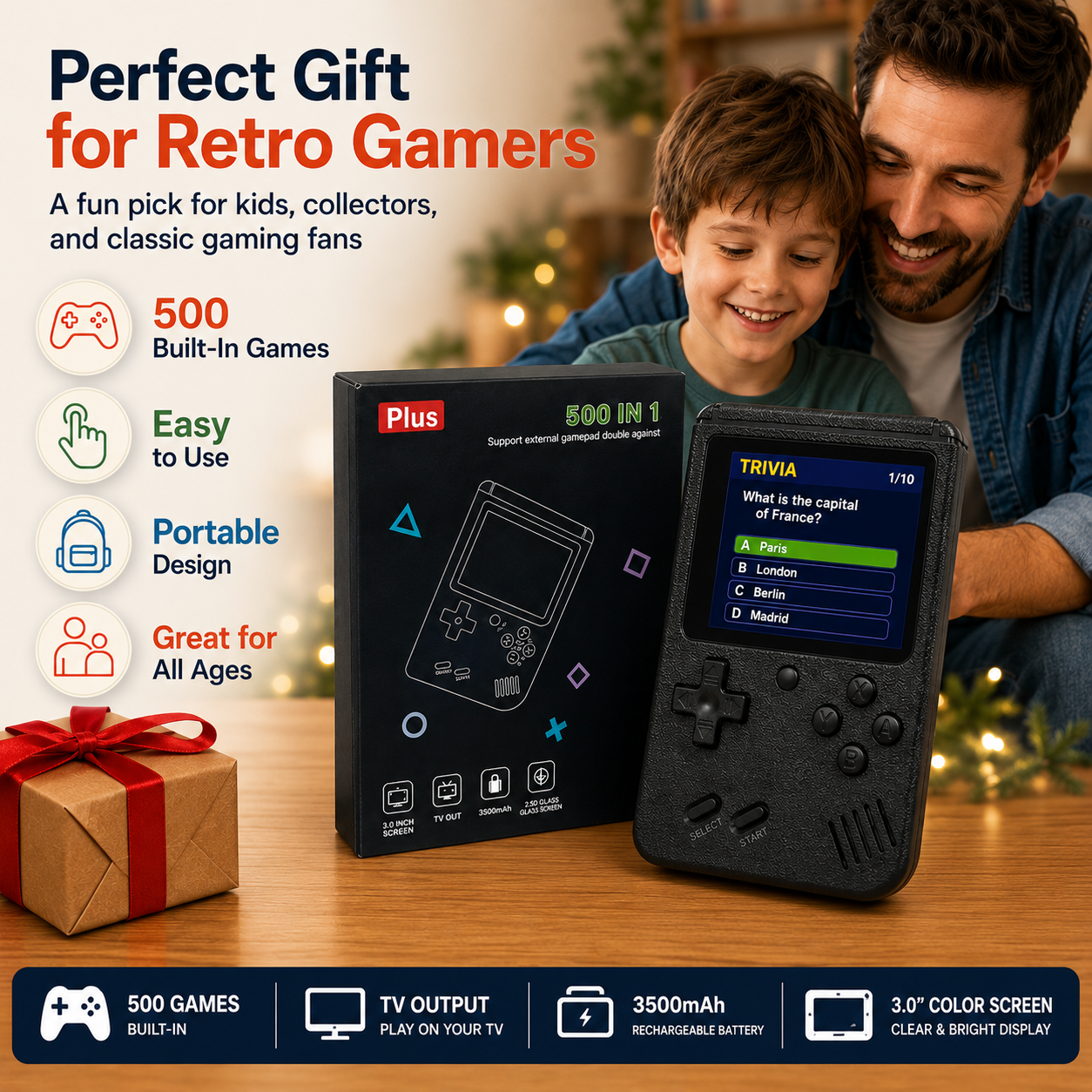 500-in-1 Handheld Game Console