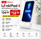 iWALK LinkPod 4 Portable iPhone Charger – Compact 4500mAh Backup Power Bank