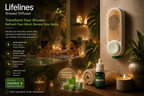Lifelines Shower Diffuser Aromatherapy LED Spa w ClickWick Essential Oil Blend