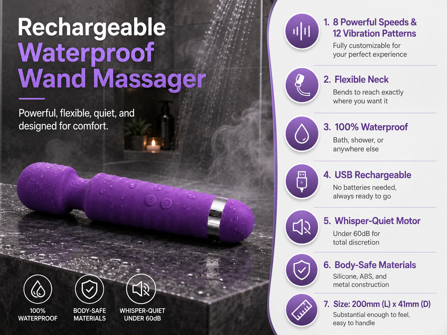 Gemini Wireless Rechargeable Wand Personal Massager Main image