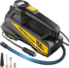 FLYKID Portable Tire Inflator – 12V Air Compressor with 150 PSI LCD Gauge & LED Light