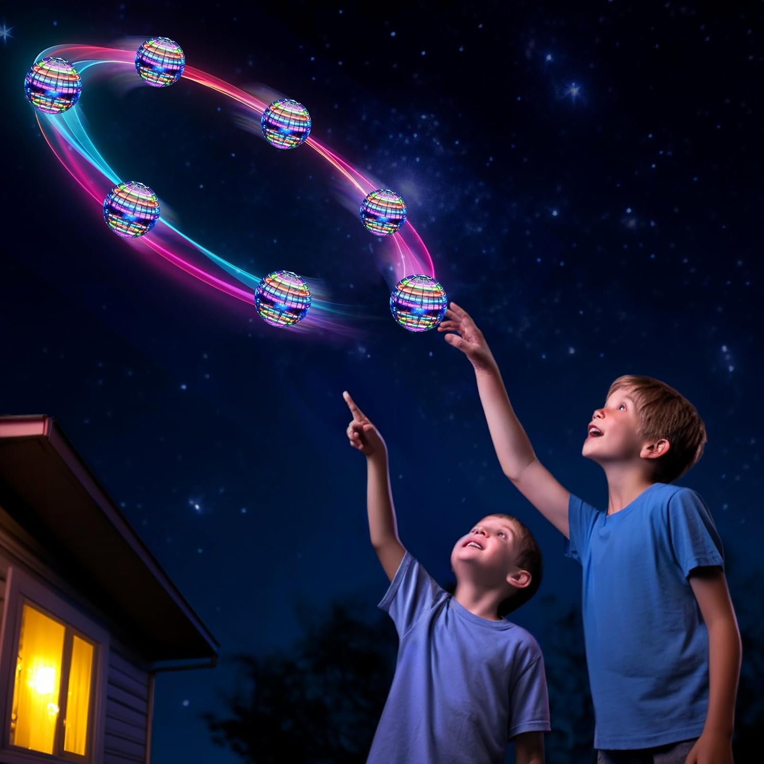 Flying Orb Ball with Dazzling Lights – Magic Hover Spinner & Boomerang Drone