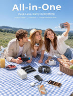 HELLEE 15000mAh Power Bank – 22.5W Fast Charging, 6 Outputs, Built-in Cables, LED Display, Slim Travel Battery Pack