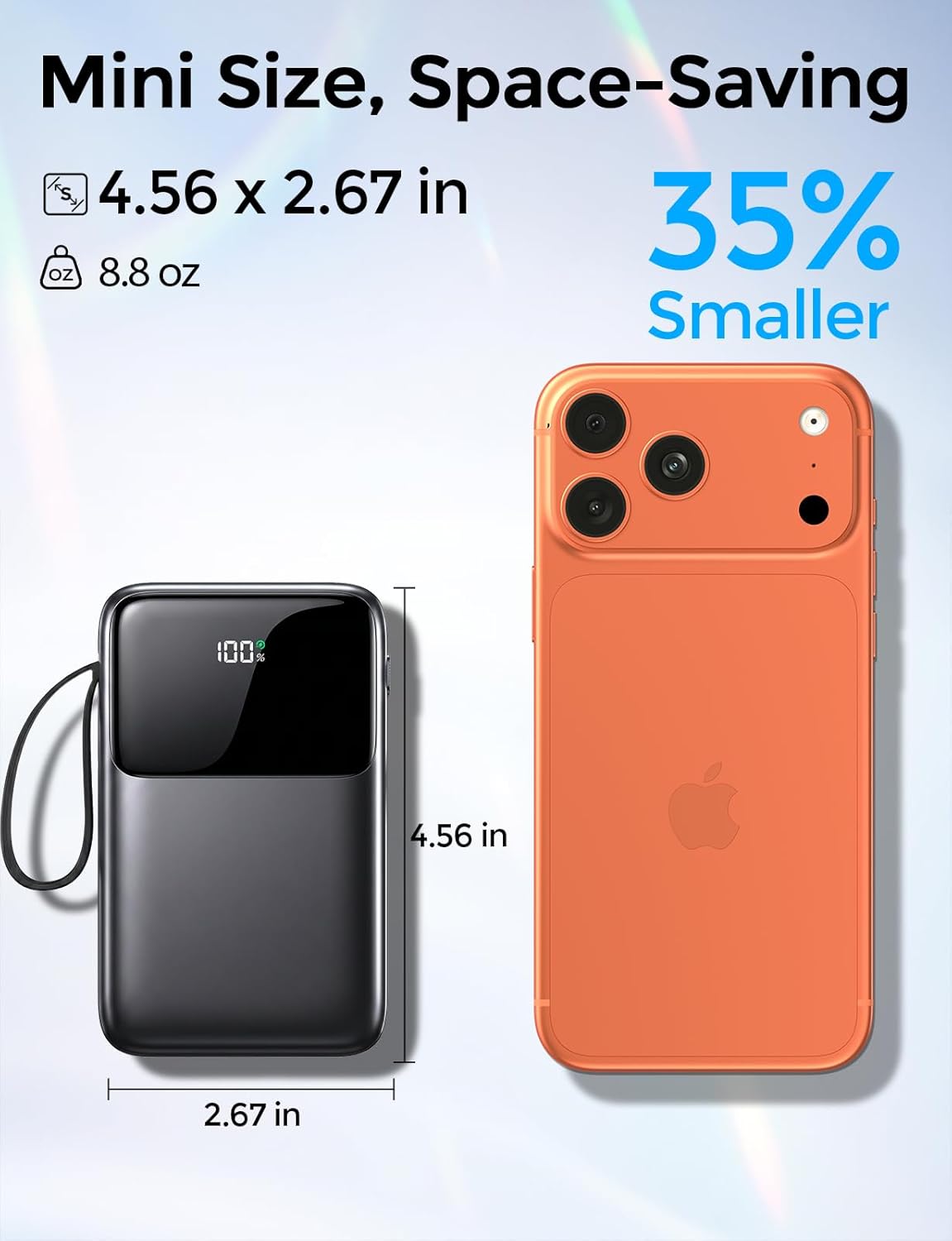 HELLEE 15000mAh Power Bank – 22.5W Fast Charging, 6 Outputs, Built-in Cables, LED Display, Slim Travel Battery Pack