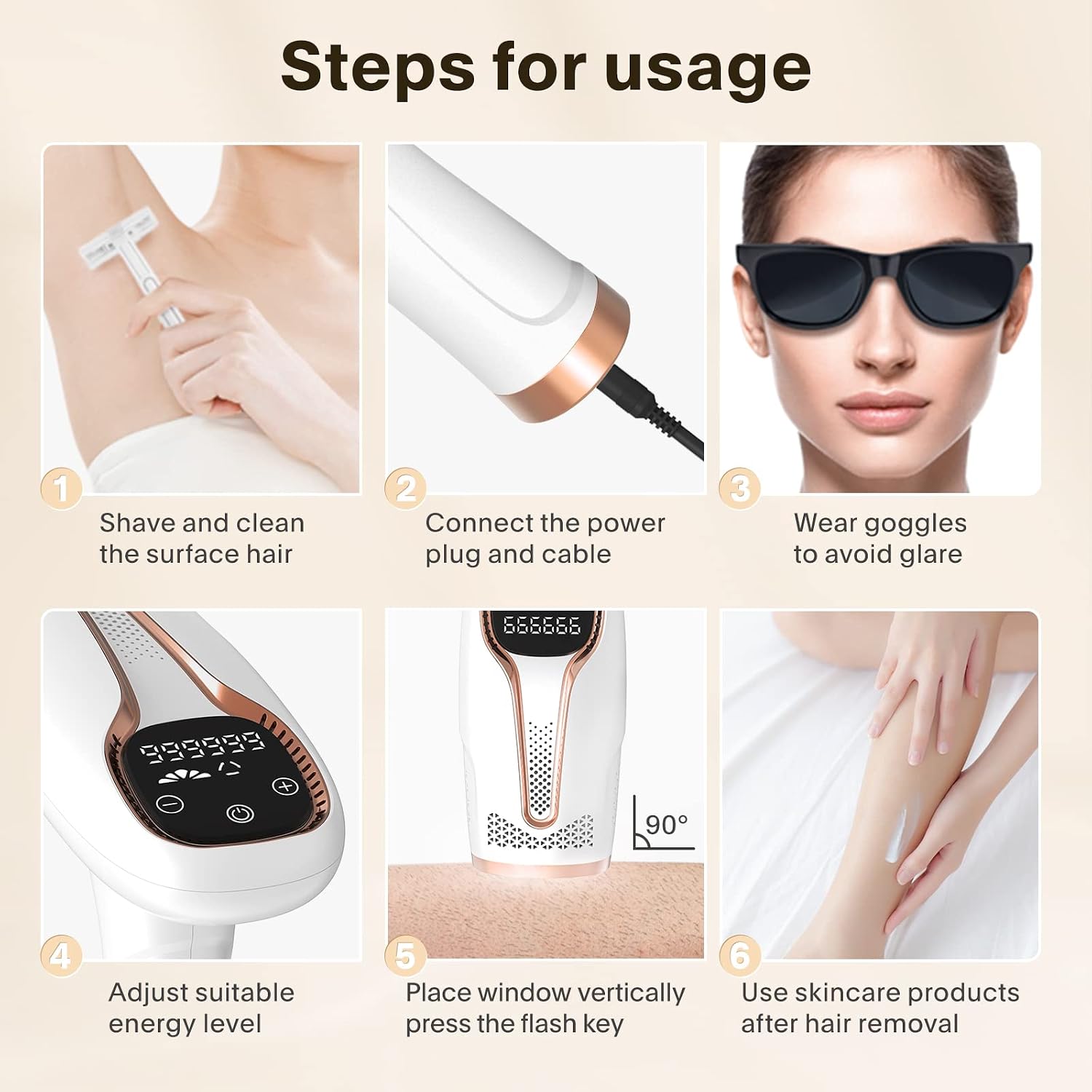 IPL Laser Hair Removal Device – Painless At-Home Hair Remover for Women & Men