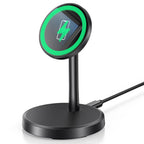 Magnetic Wireless Charger Stand – 15W Fast Charging for iPhone & AirPods
