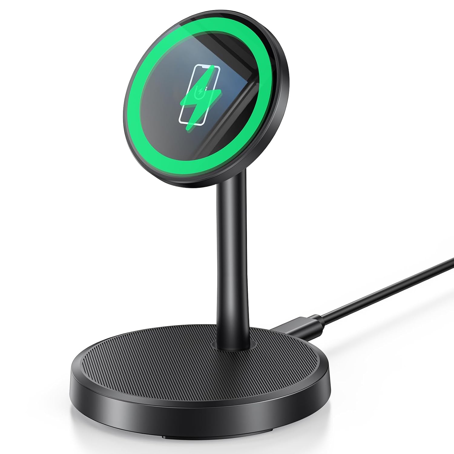 Magnetic Wireless Charger Stand – 15W Fast Charging for iPhone & AirPods
