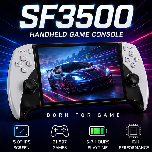 Retro Game SF3500 Handheld Console 21,597 Games 5” IPS FHD Screen Portable