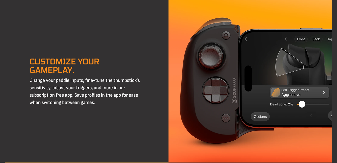 New SCUF NOMAD Wireless iPhone Mobile Gaming Controller - Bluetooth - Black