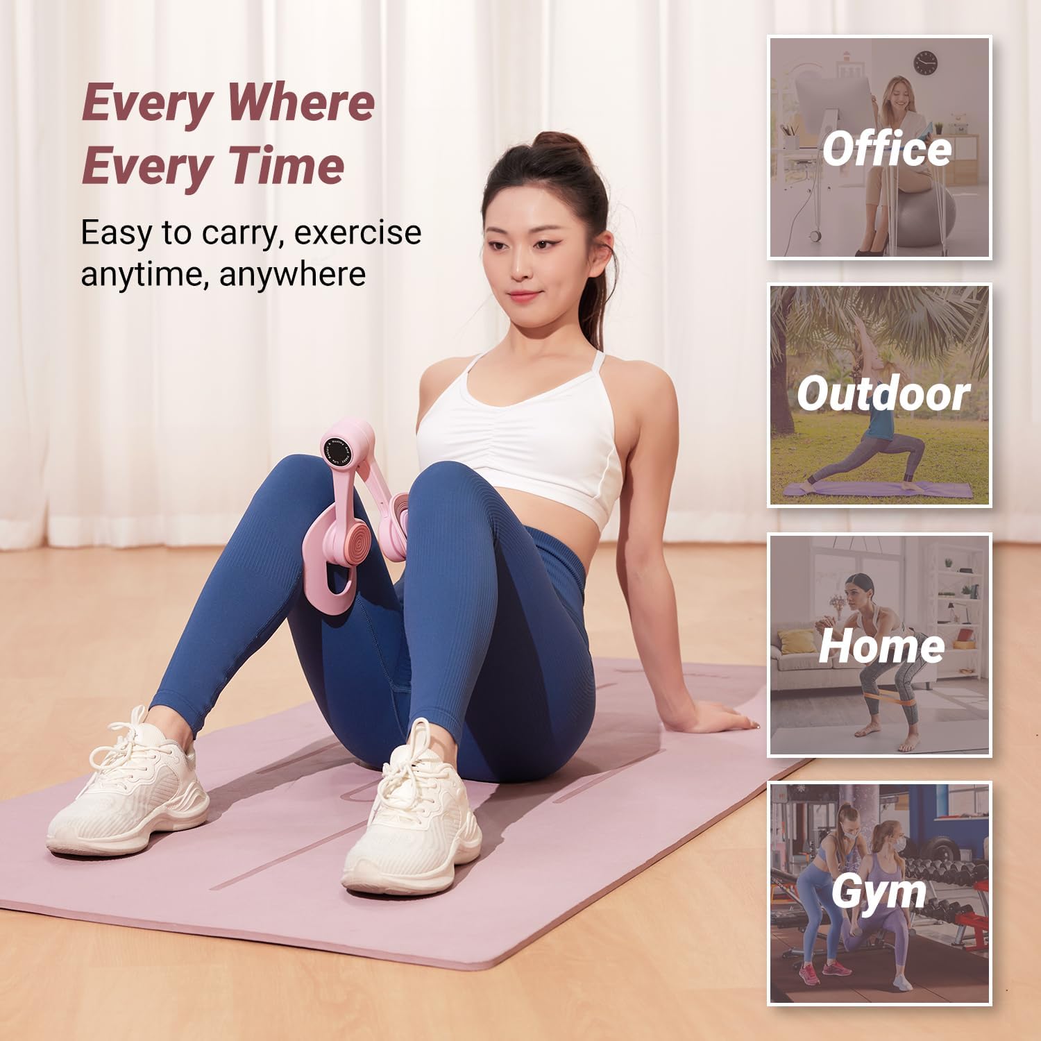 Thigh & Pelvic Floor Muscle Trainer – Inner Thigh Workout Equipment for Home Gym