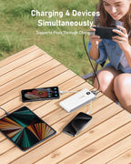 VEEKTOMX 10000mAh Power Bank with Built-in Cables & Wall Plug – Slim Fast Charging Travel Battery Pack for iPhone & Android
