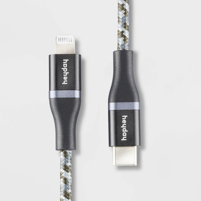 6' Lightning to USB-C Braided Cable - heyday™ Black