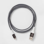 4' Lightning to USB-A Braided Cable - heyday™ Black/White/Gunmetal