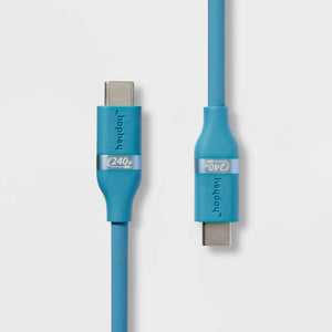 6' USB-C to USB-C Fast Charging Silicone Cable - heyday™ Bluebird
