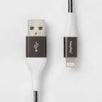 6' Lightning to USB-A Braided Cable - heyday™ Black/White/Gunmetal