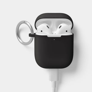 AirPods (1/2 generation) Silicone Case with Clip - heyday™ Black with Silver
