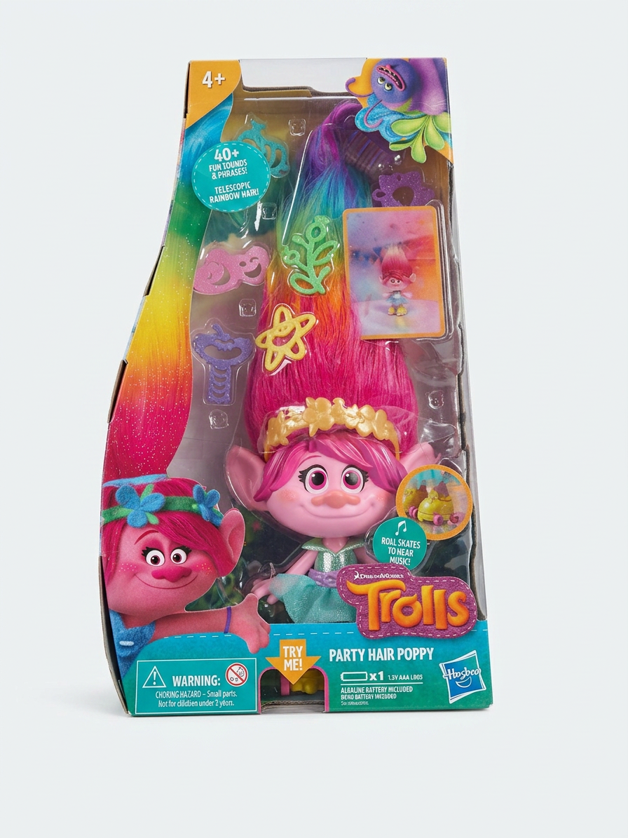 Trolls Party Hair Poppy Doll by Hasbro - Brand New In Box (NIB)